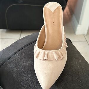 Leith Cream Ruffle Mules
